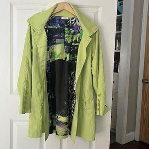 UBU Lime Green Coat Lightweight Peacoat sz Large